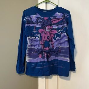 Vtg Worn-In Wile E Coyote Looney Tunes Long-Sleeve T-Shirt